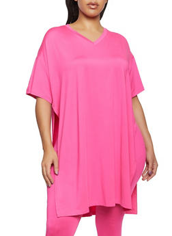 light pink plus size tops