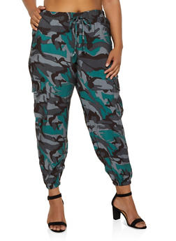 plus size camo cargo joggers