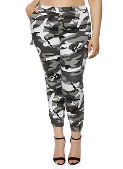 plus size camo cargo joggers