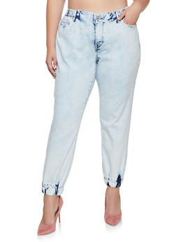 plus size denim joggers