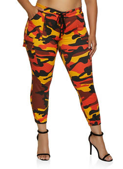 plus size camo cargo joggers