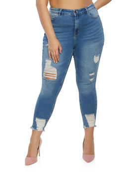plus size holy jeans