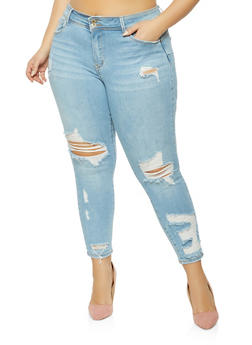 cute plus size ripped jeans