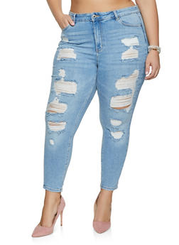 cute plus size ripped jeans