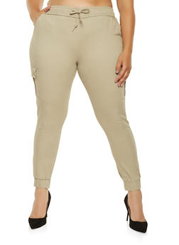 plus size twill joggers