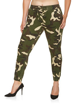 plus size twill joggers