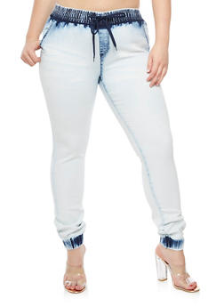 plus size denim joggers