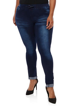 plus size denim joggers womens