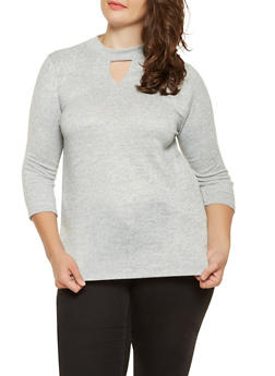 choker neck top plus size