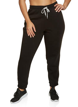 plus size fleece lined joggers