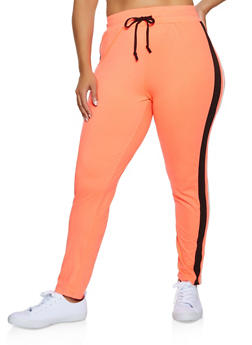 plus size side stripe pants