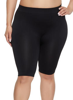 plus size black biker shorts