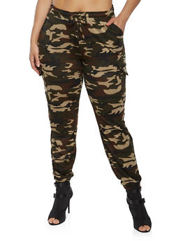 plus size camo jogger pants