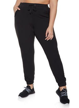 plus size drawstring joggers