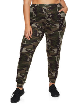 plus size camo cargo joggers