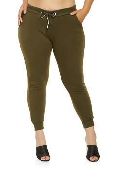 plus size fleece lined joggers