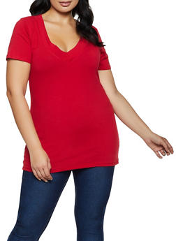 plus size red long sleeve shirt