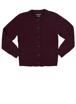 girls burgundy school cardigan