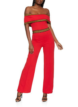 casual red jumpsuit
