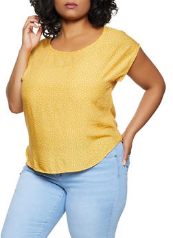 women's plus size polka dot tops