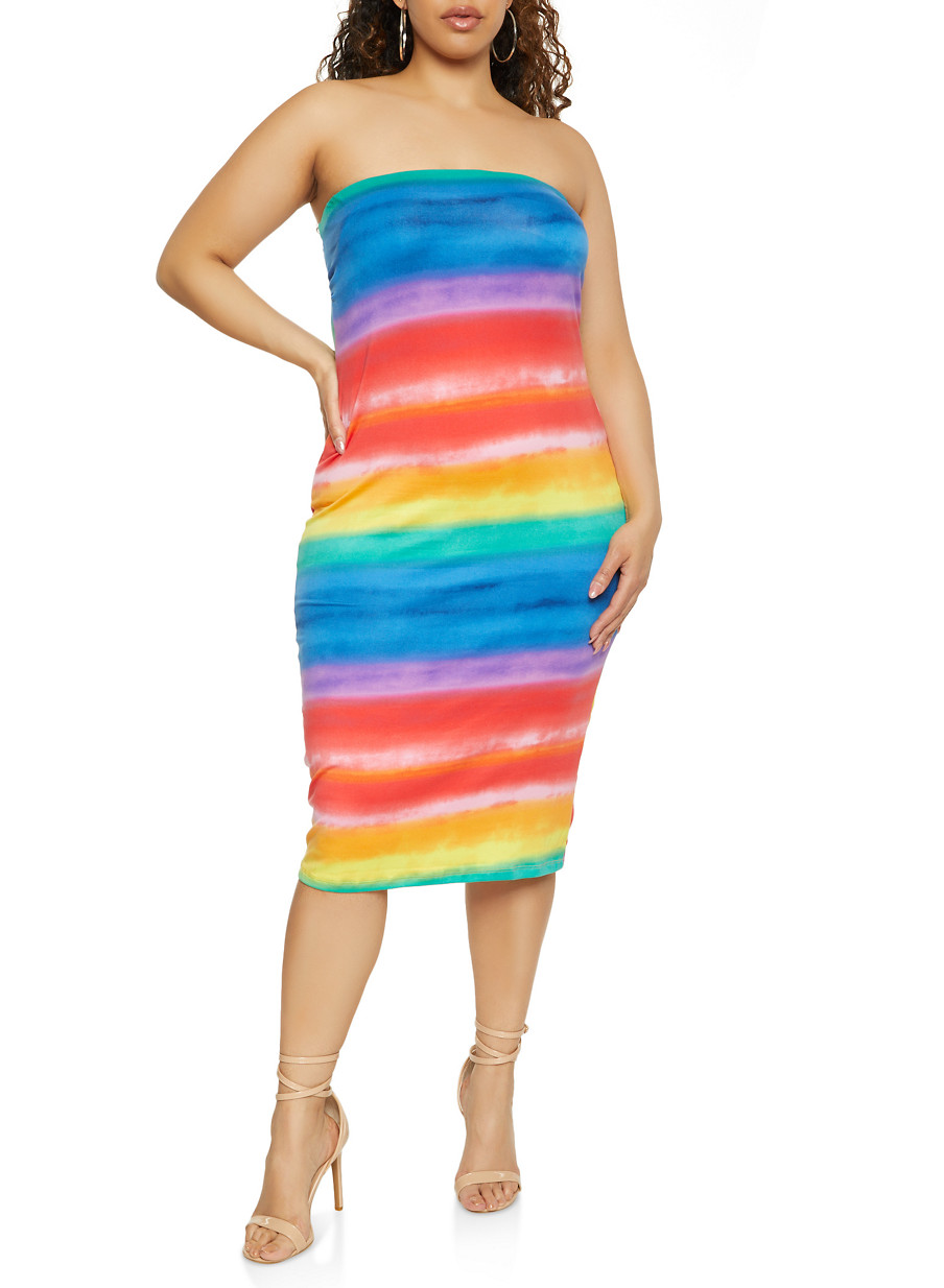 rainbow tube dress