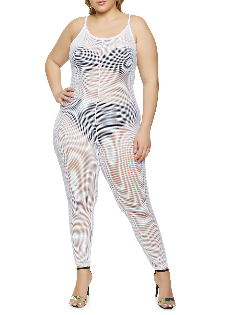 plus size fishnet jumpsuit