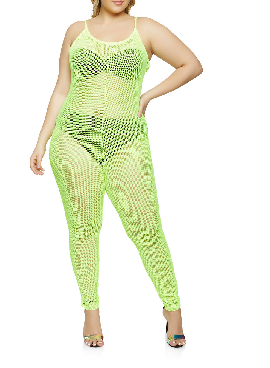 plus size fishnet jumpsuit