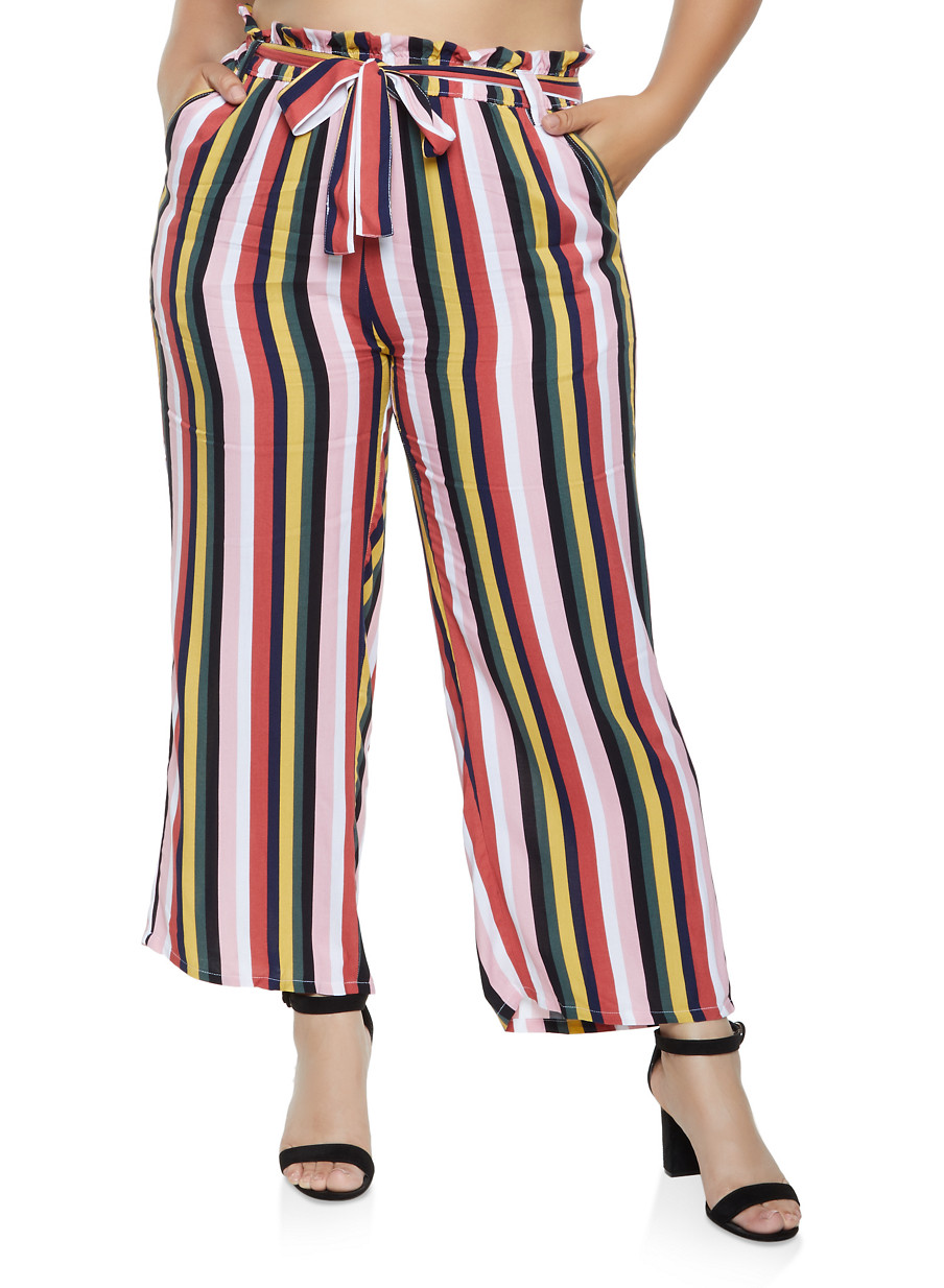 plus size striped pants