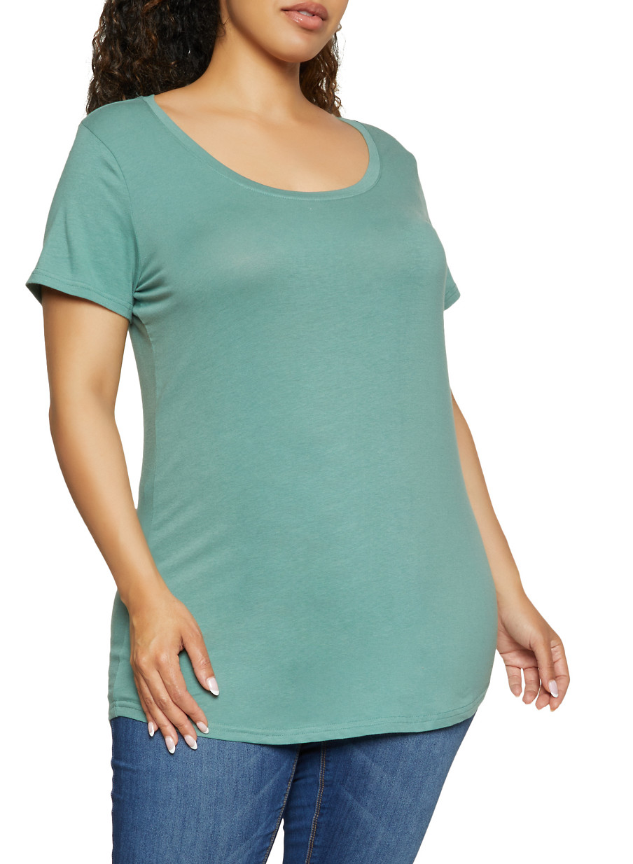 scoop neck tunic tee