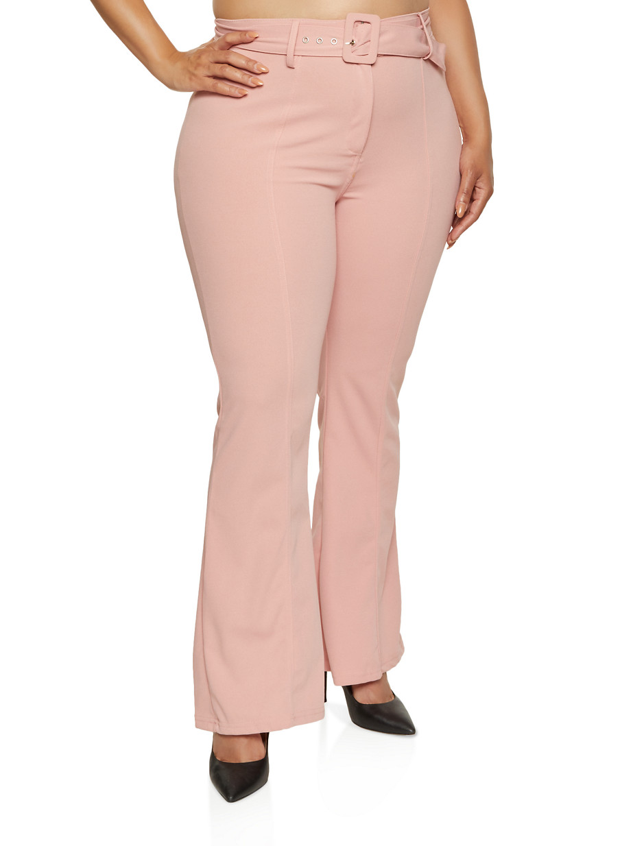 Plus Size Crepe Knit Flare Pants