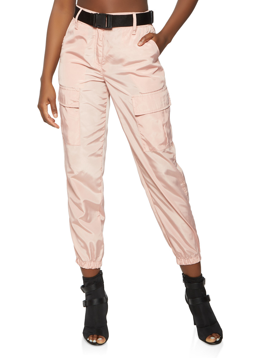 nylon cargo joggers