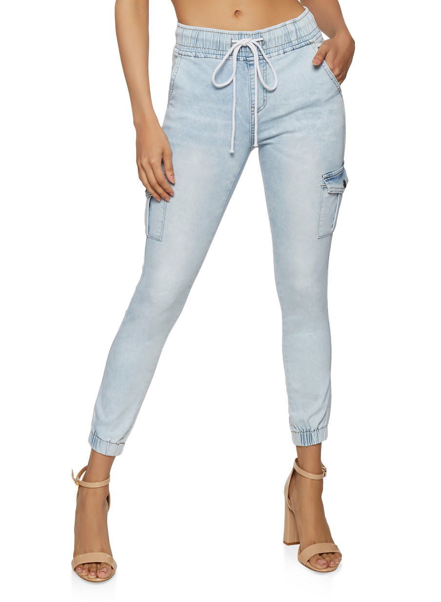 cargo denim joggers