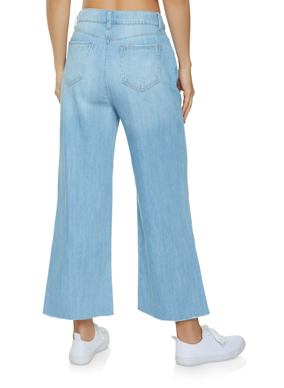 raw hem flare leg jeans