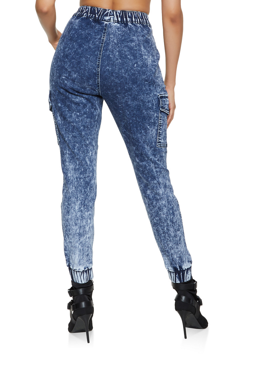 Wax Acid Wash Cargo Joggers