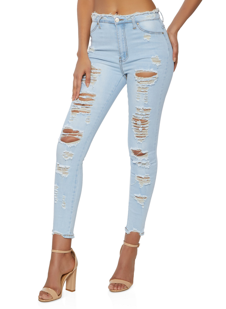 frayed skinny jeans