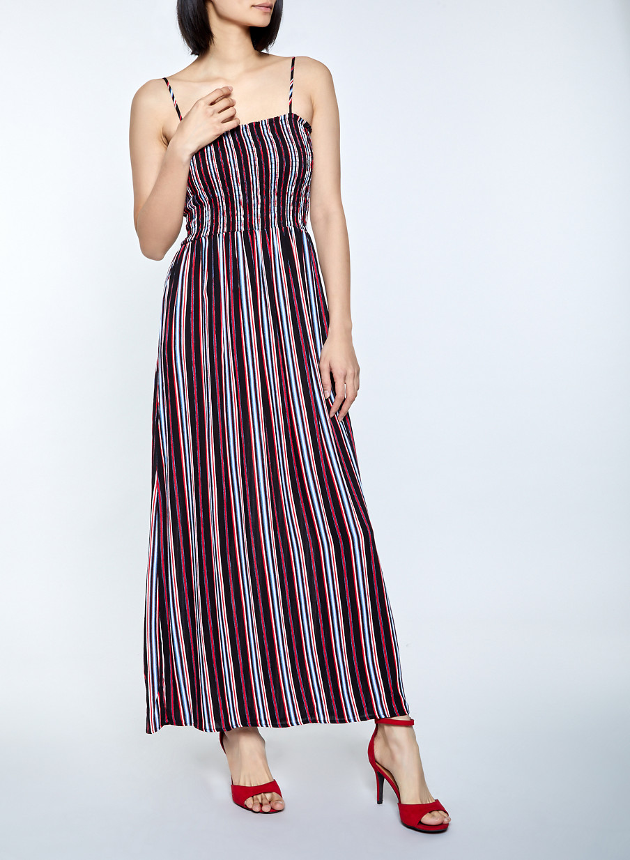 multi stripe maxi dress