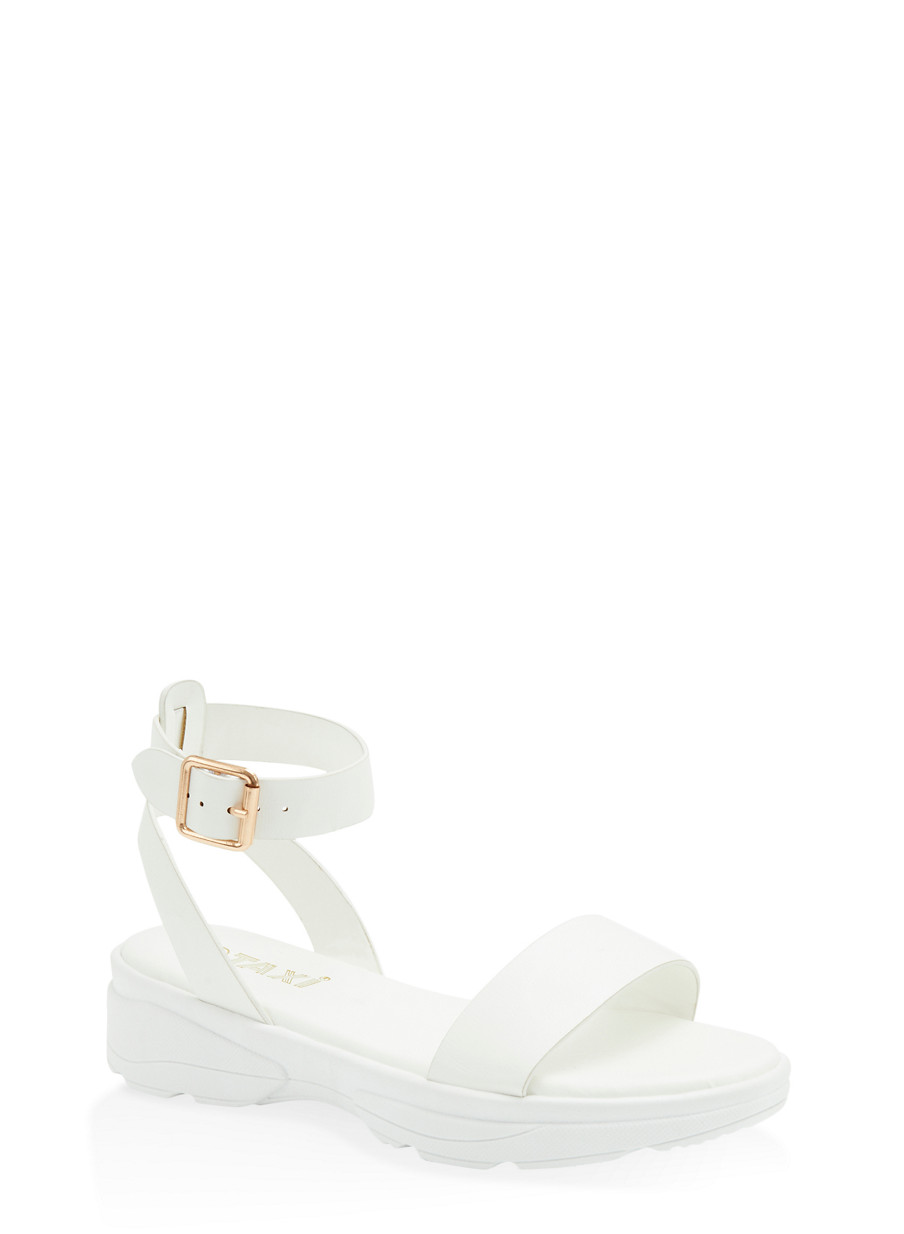 white low platform sandals