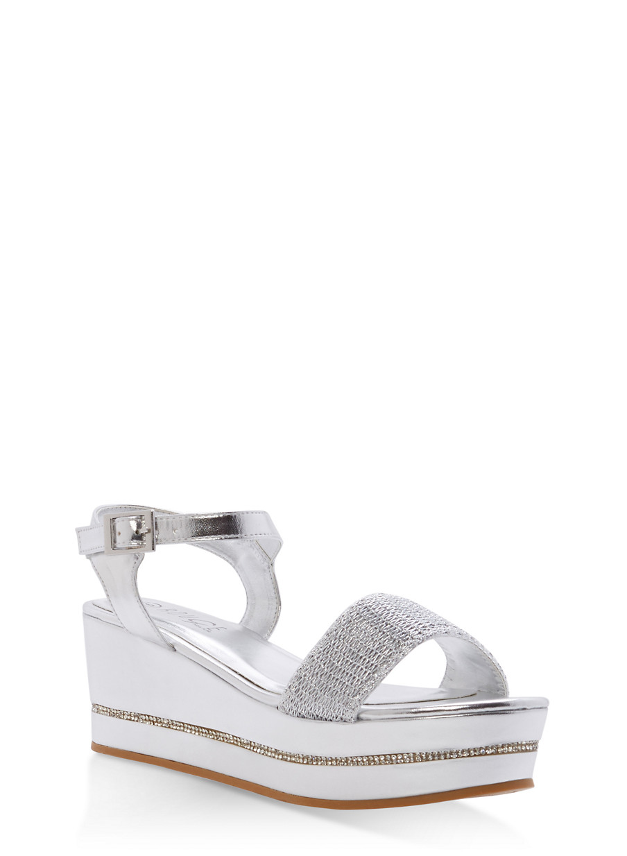 Mesh Strap Platform Wedge Sandals