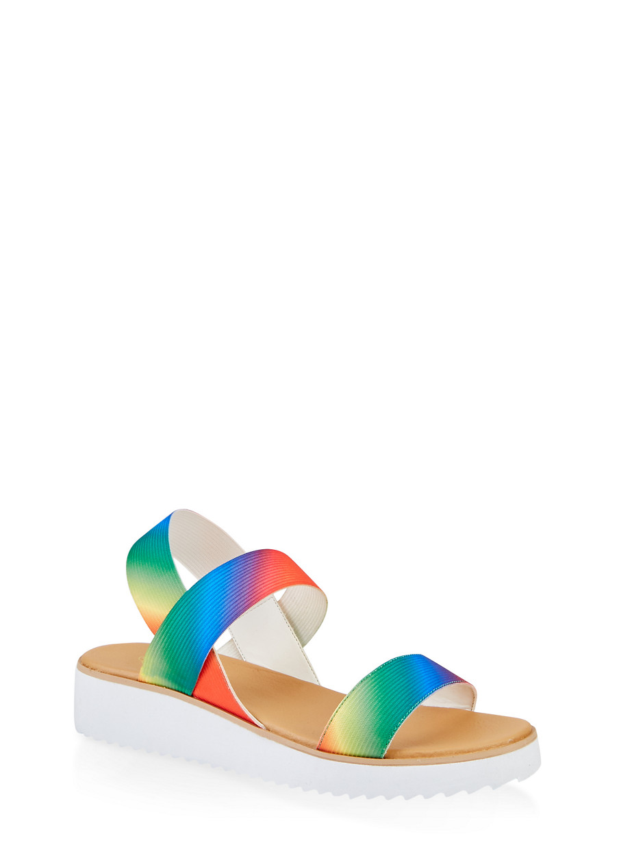 platform sandals elastic