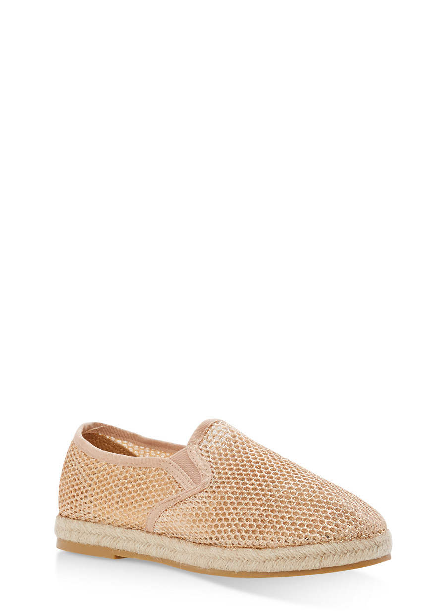 Glitter Mesh Espadrille Flats
