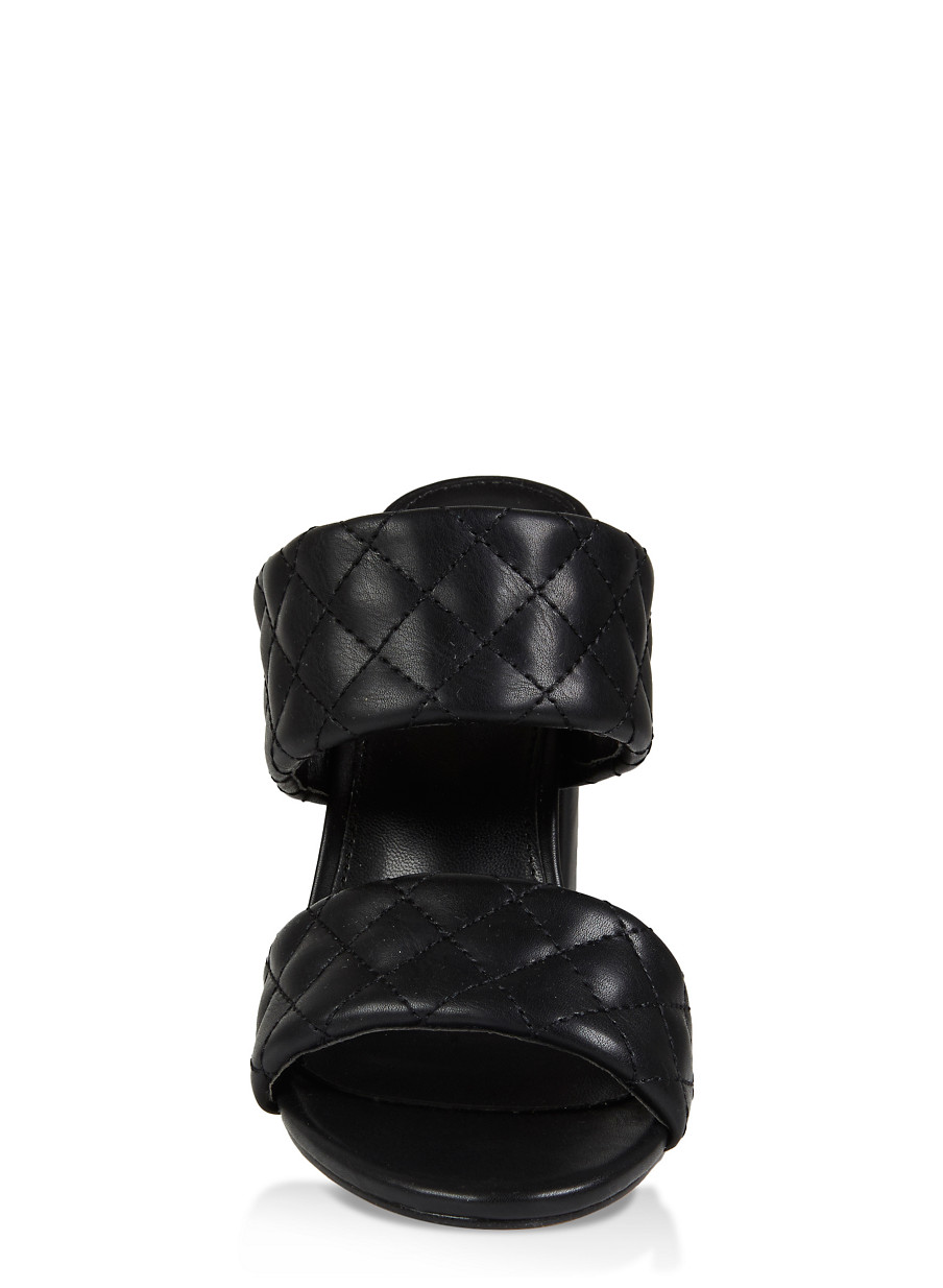 quilted slide heels