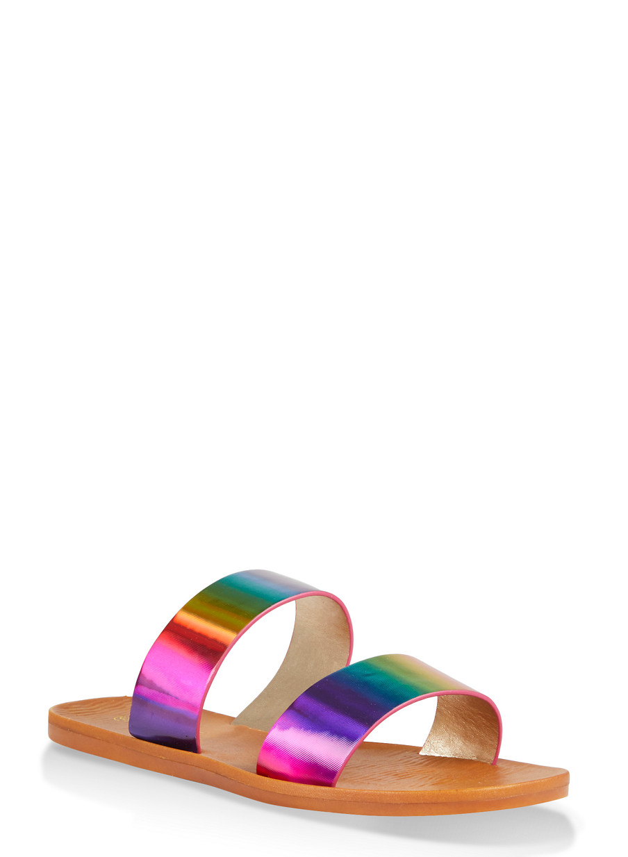 two band slide sandals
