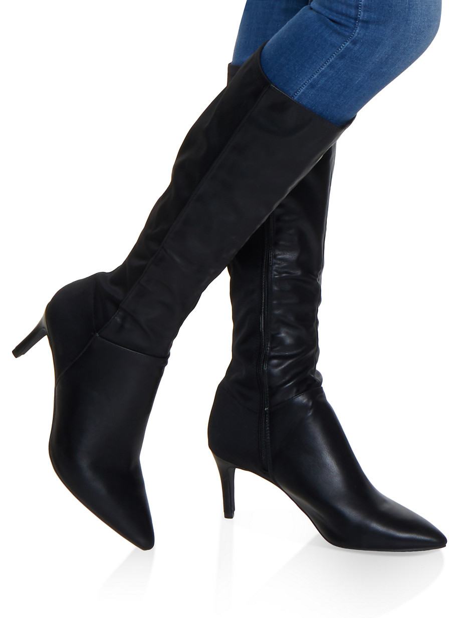 Pointed Toe Knee High Boots