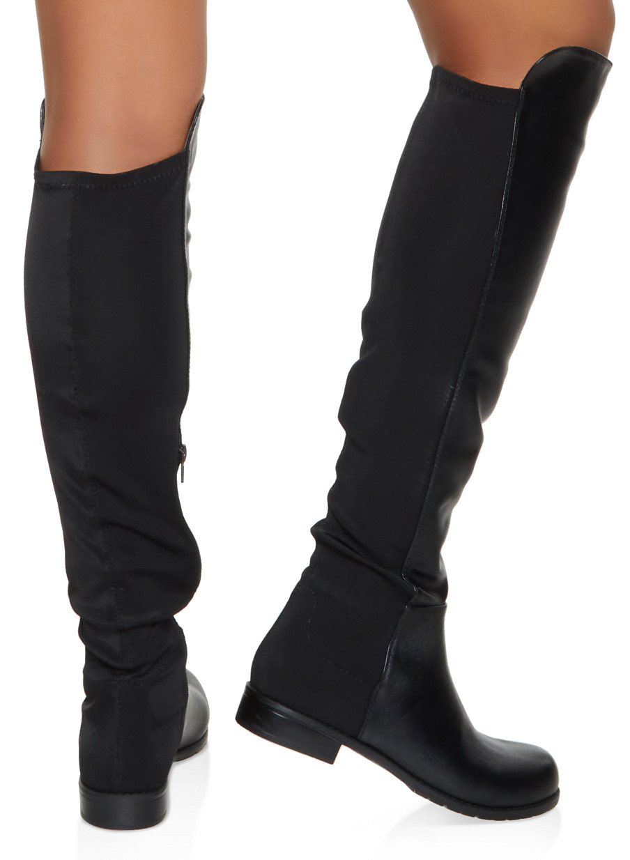 Stretch Back Knee High Boots