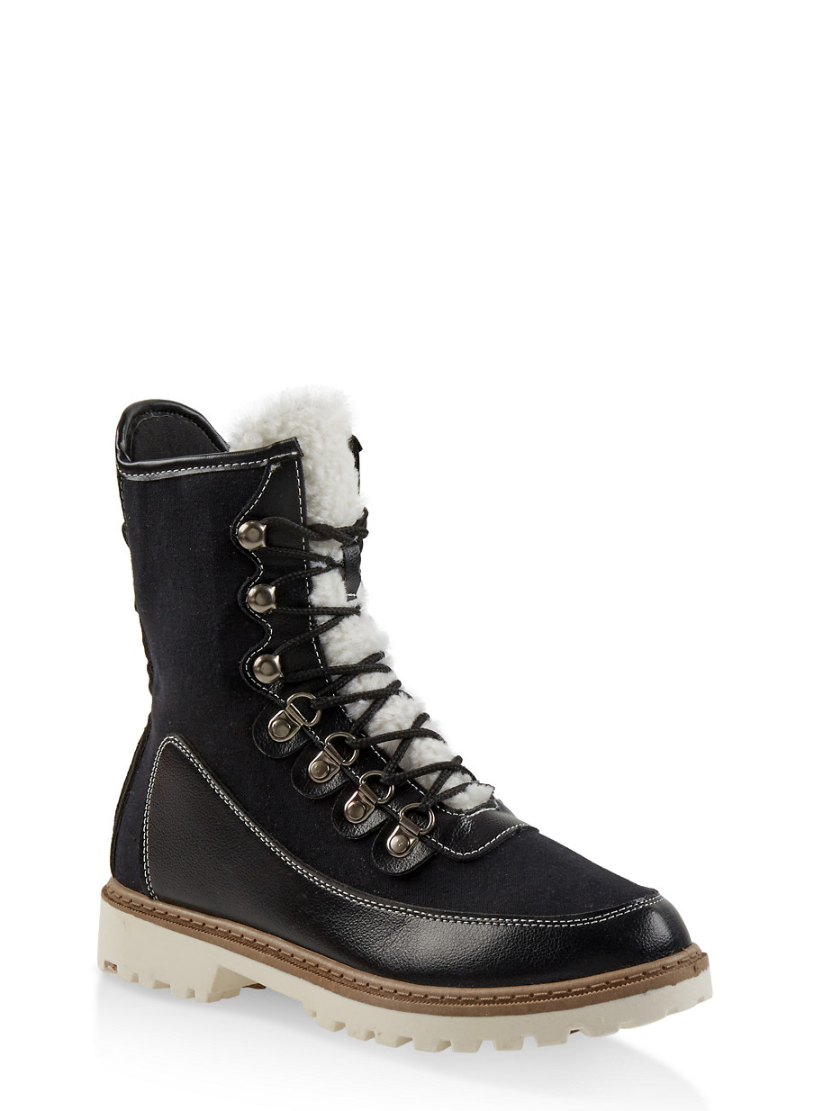 Lace Up Lug Sole Boots