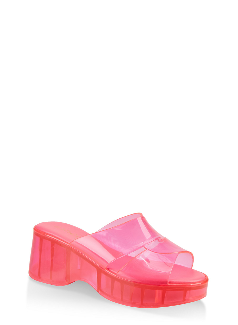 pink jelly platform sandals