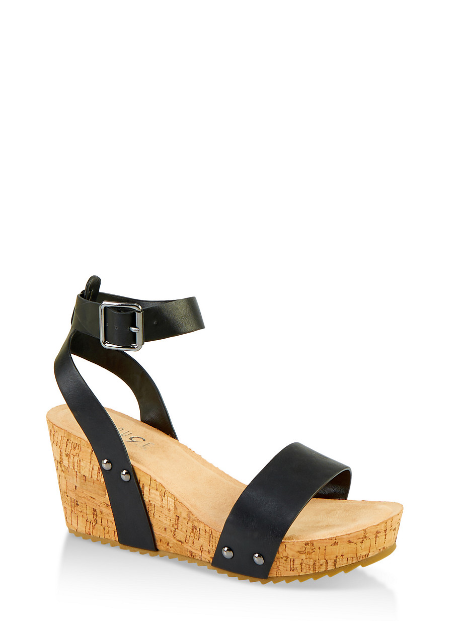 cork heel platform sandals