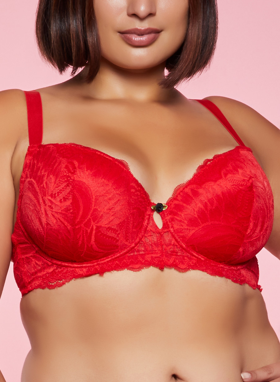 red lace bra plus size