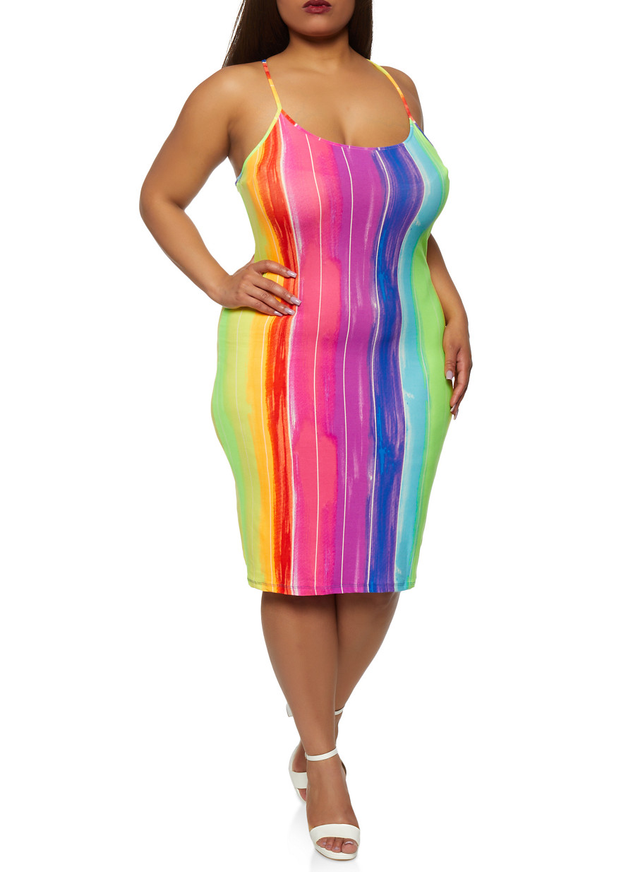 rainbow cami dress