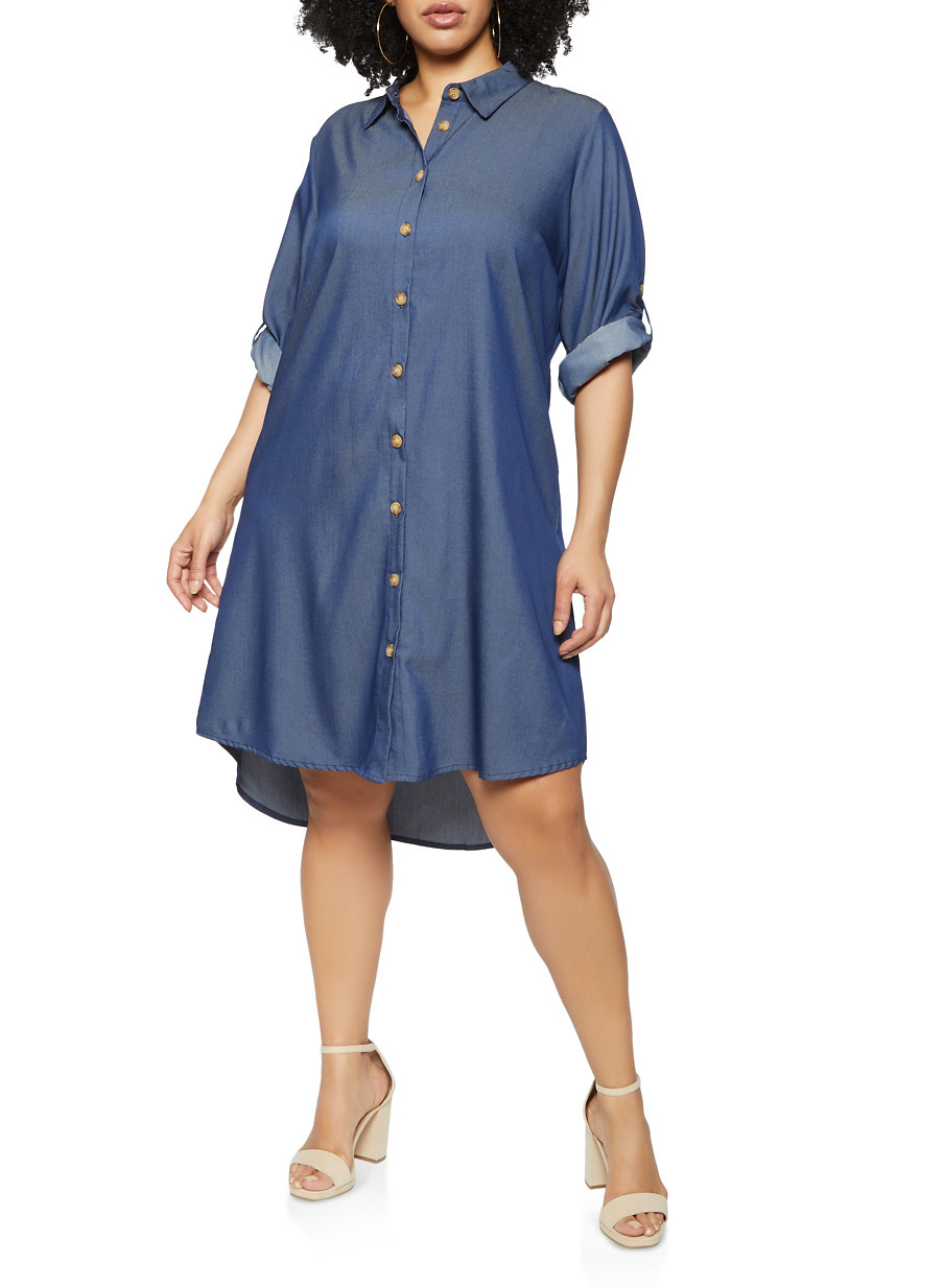 collared shirt dress plus size